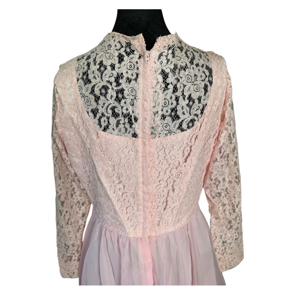 Vintage 1950s Lace Pink Dress Sheer Slip Union ILGWU - Picture 3 of 5